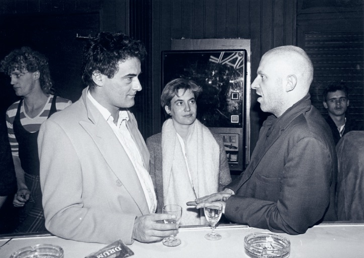 Balról jobbra: Bódy Gábor, Baksa-Soós Vera és Raimund Kummer szobrász, Berlinale, az INFERMENTAL vetítés utáni bulin, 1984, archív fotó